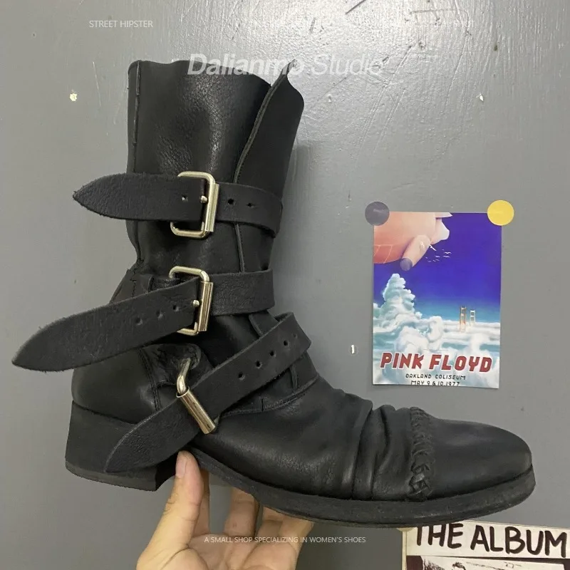 Vintage Fashion For Mens - Fashion Men's Genuine Leather Motorcycle Boots