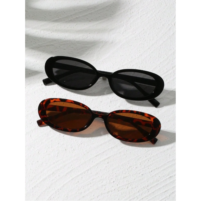 Vintage Fashion Images - 2pcs Vintage Oval Plastic Sunglasses Small