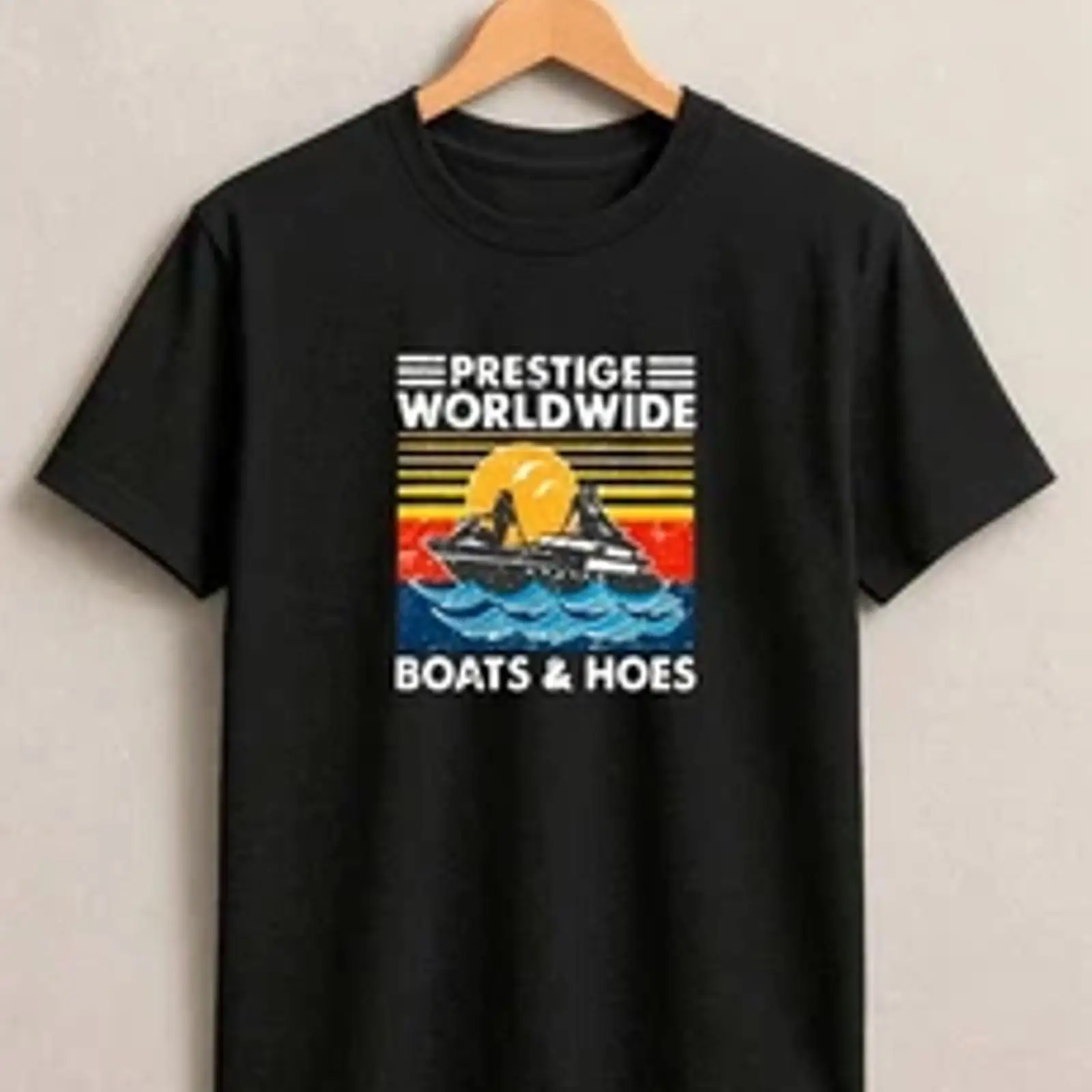 Vintage Yacht Fashion - Retro Yacht Sunset T Shirt Boat