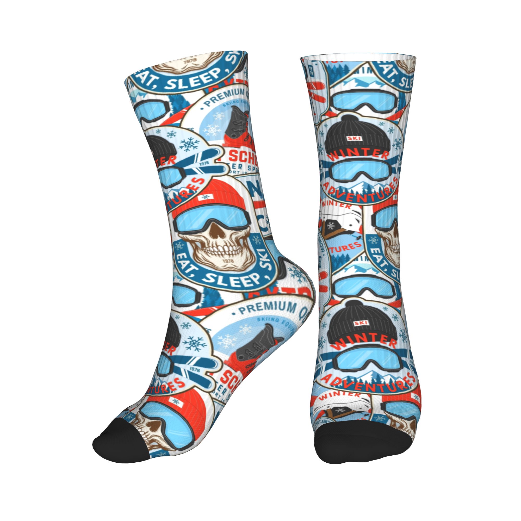 Vintage Fashion For Mens - Vintage Red Blue Ski Club Seamless