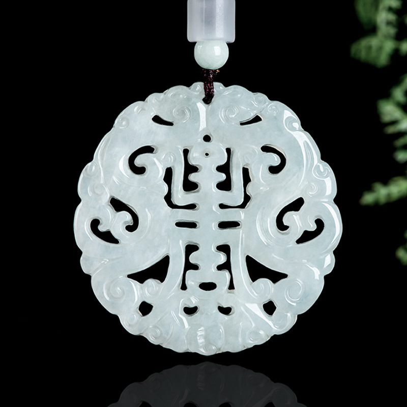 Usa Vintage Fashion - Burmese Jadeite Dragon Pendant Necklace Vintage