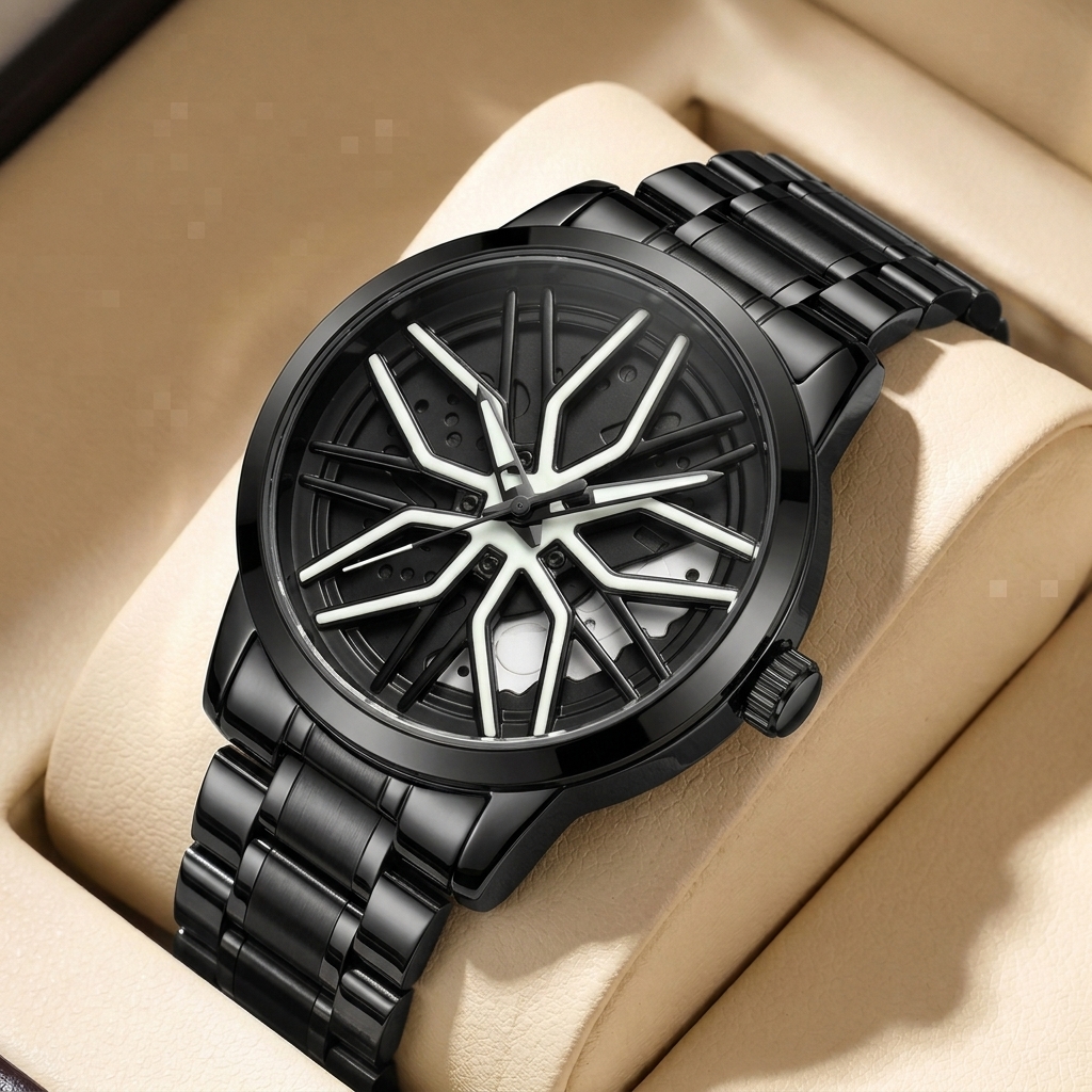 Vintage Fashion Hub - 1pc Fashionable Hollow Dial Watch with