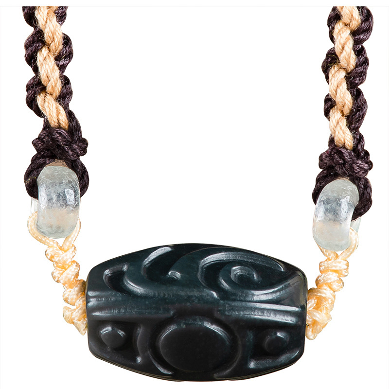 Usa Vintage Fashion - Hetian Jade Carve Bead Pendant Necklace