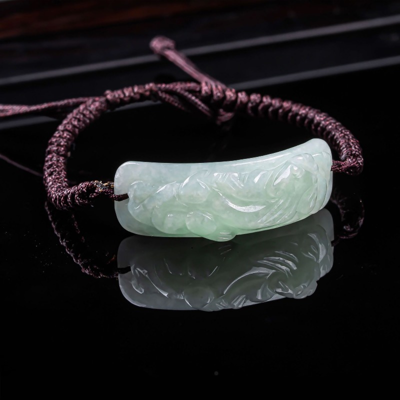Usa Vintage Fashion - Burmese Jadeite Pixiu Bracelet Carved Hand