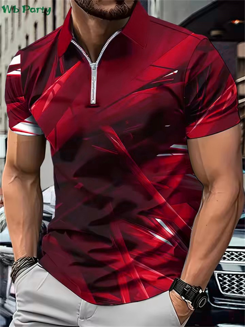 Tie Dye Shirt Vintage - Fashion Tie-dye Men's Zippers Polos T-Shirts