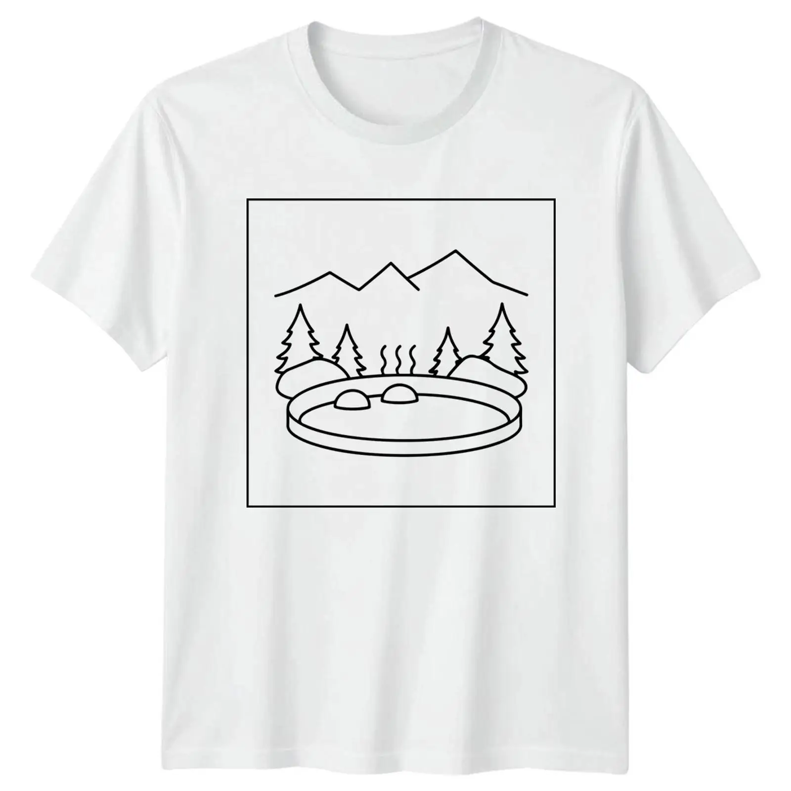 Vintage Fashion Herren - Outdoor Hot Spring Landscape Herren T