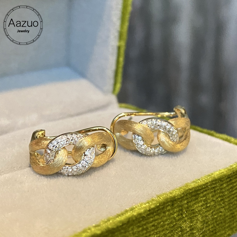 Vintage Fashion Rings For Women - Aazuo 18K Yellow Gold Real Diamonds