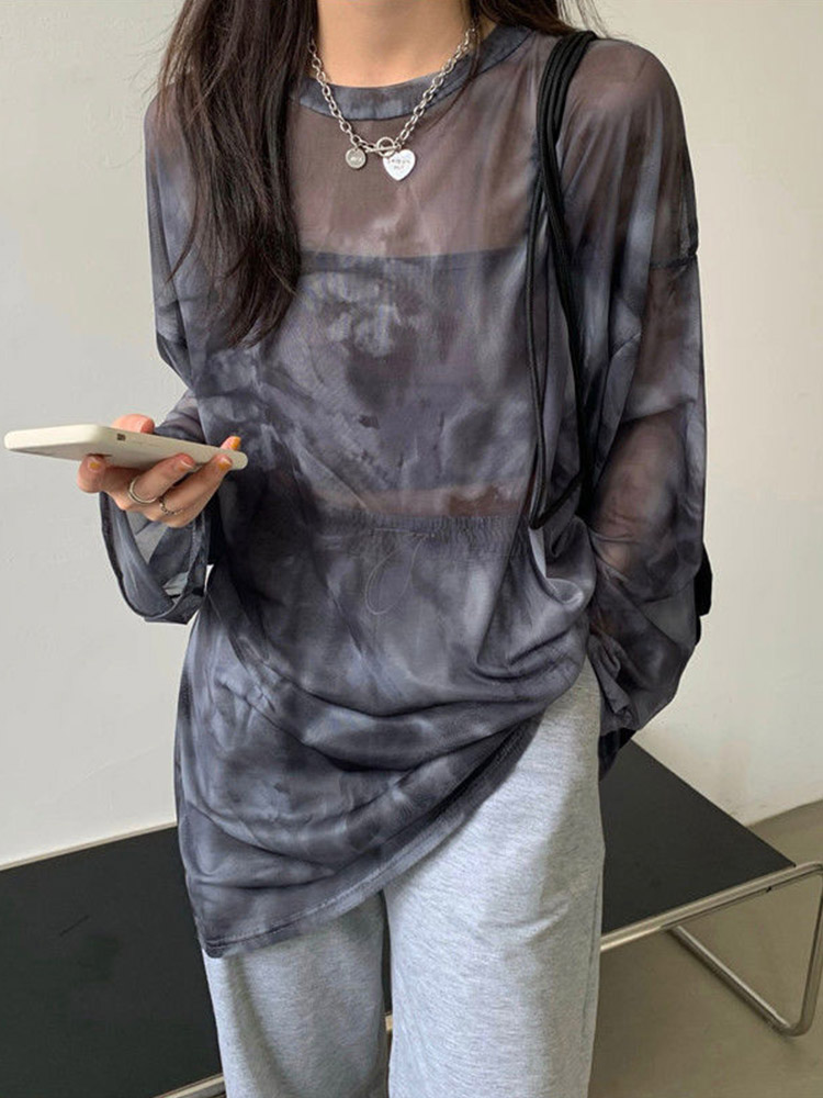 Tie Dye Shirt Vintage - T-shirt Women Tie Dye Long Sleeve