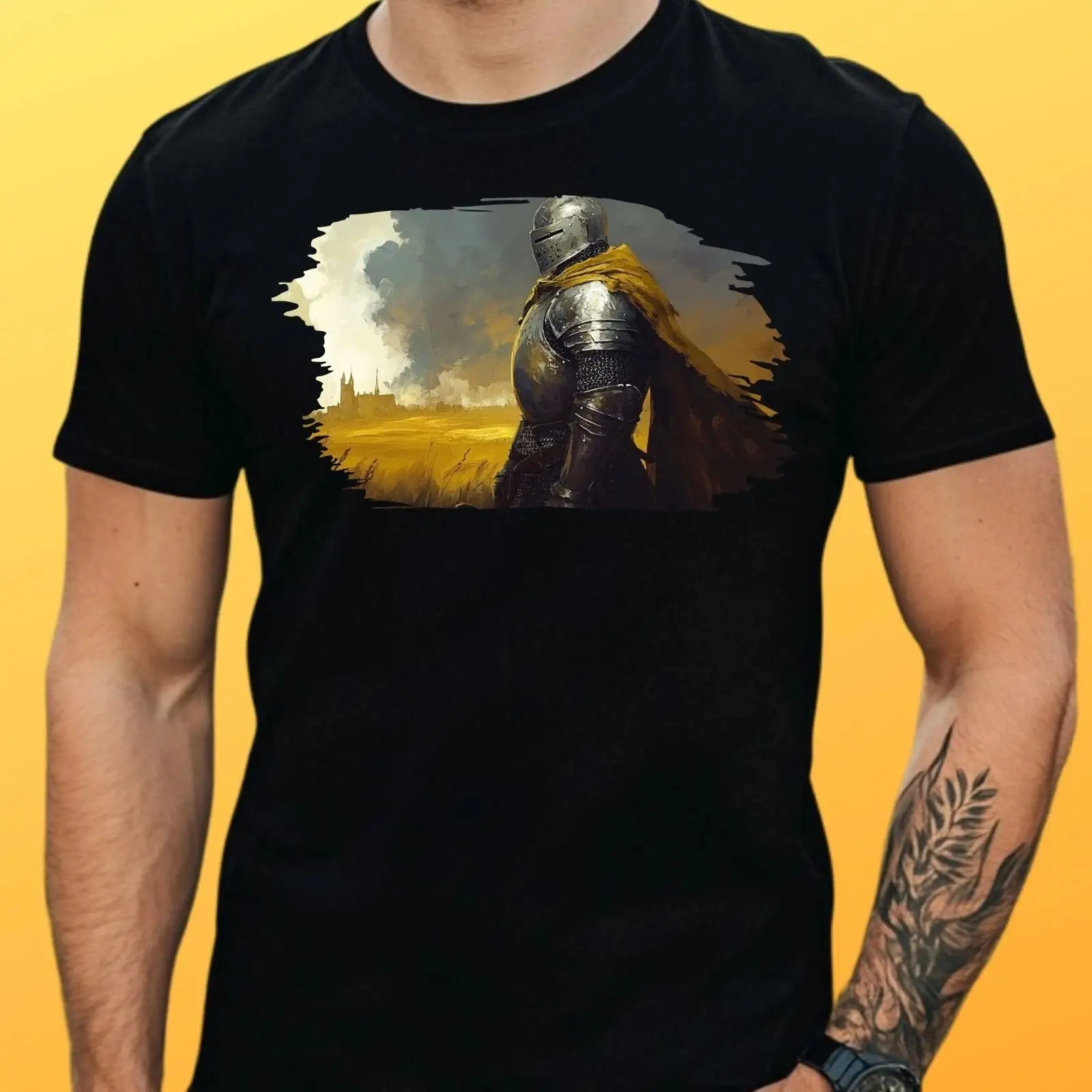 Vintage Fashion Herren - T Shirt Herren Ritterrüstung Motiv Baumwolle