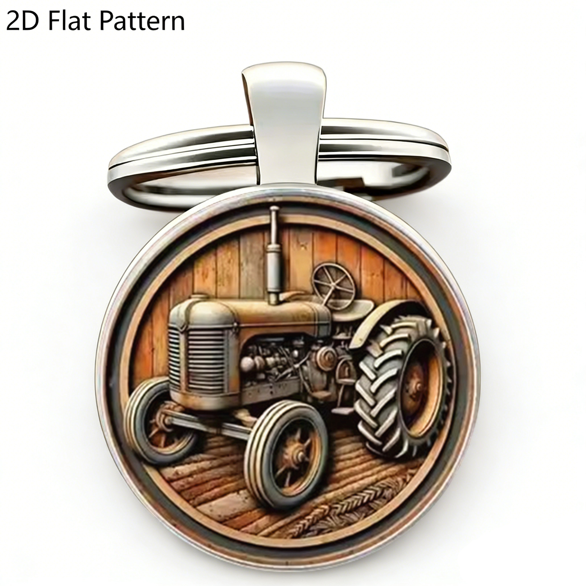 Vintage Fashion Enthusiasts - 1pc Retro Tractor Keychain Vintage Farm