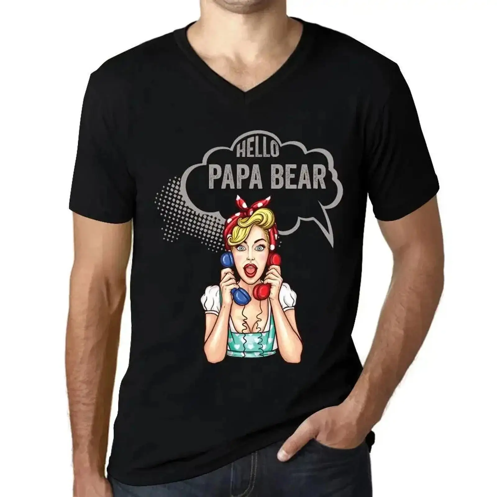 Vintage Fashion Herren - Herren Grafik T Shirt Hallo Papa