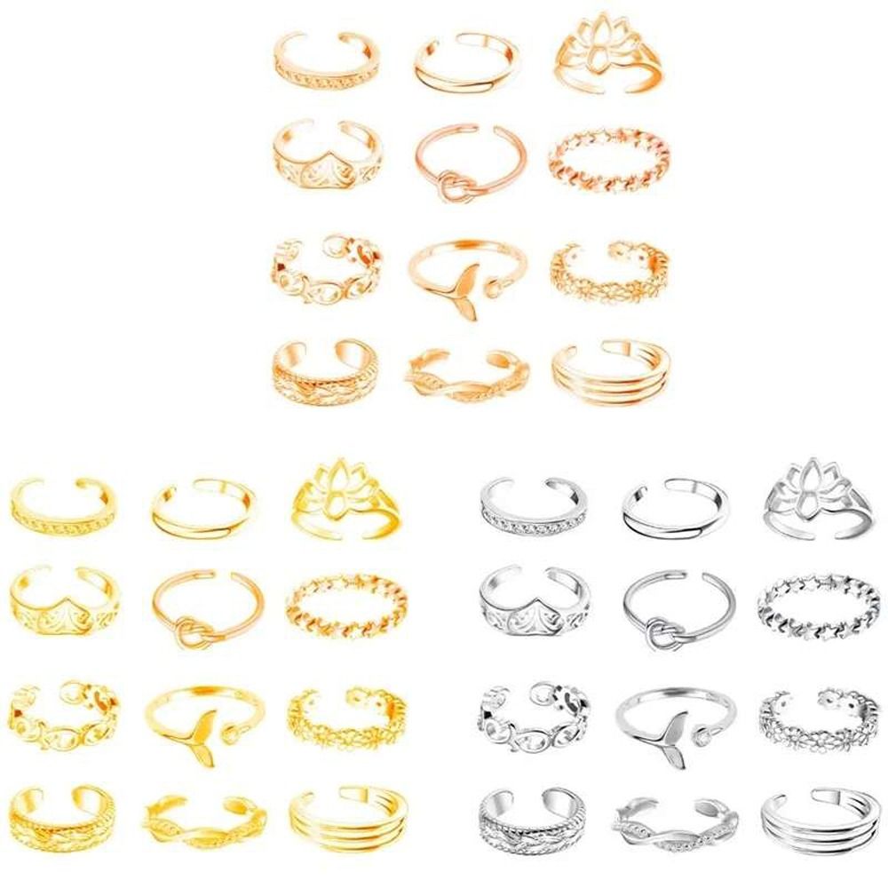 Vintage Fashion Rings For Women - Alloy Beach Foot Accessories Lotus Flower