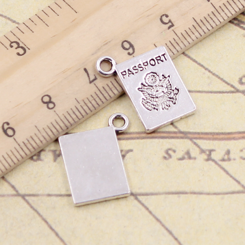 Vintage Fashion Coloring Book - 10pcs Charms Book Passport 18x14mm Tibetan