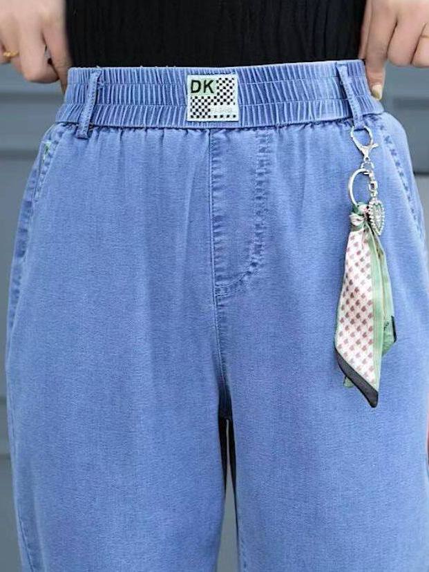Mom Jean High Rise - High Waist Straight Leg Ice Silk