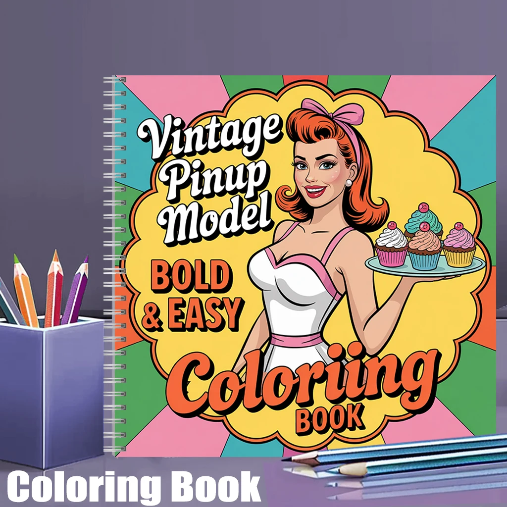 Vintage Fashion Coloring Book - Vintage Model Coloring Book for Adult