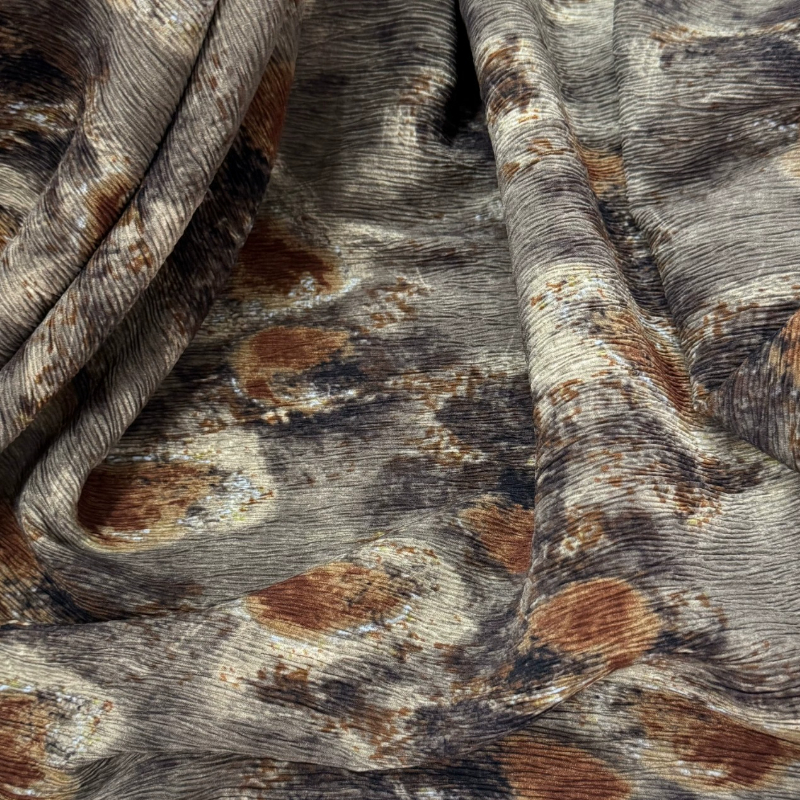 Tie Dye Shirt Vintage - Fashion Fabric Brown Tie Dye Mottled