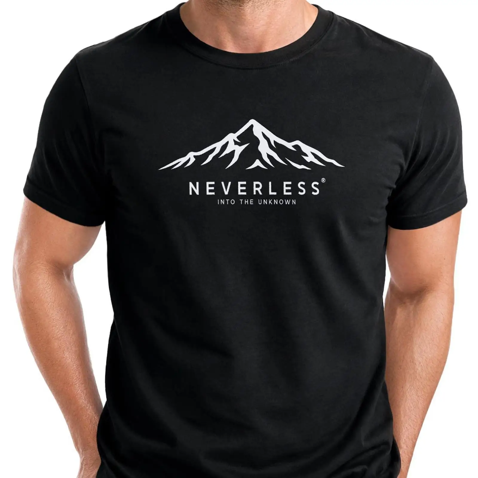 Vintage Fashion Herren - Neverless Print T Shirt Herren Mountain