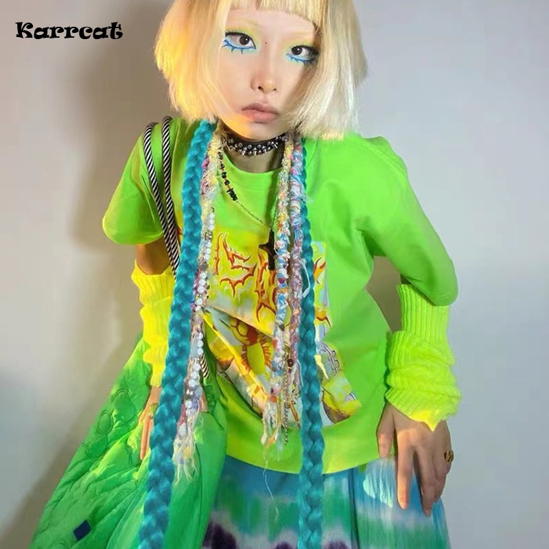 Tie Dye Shirt Vintage - Karrcat Y2k Aesthetics T-shirt 2000s Harajuku