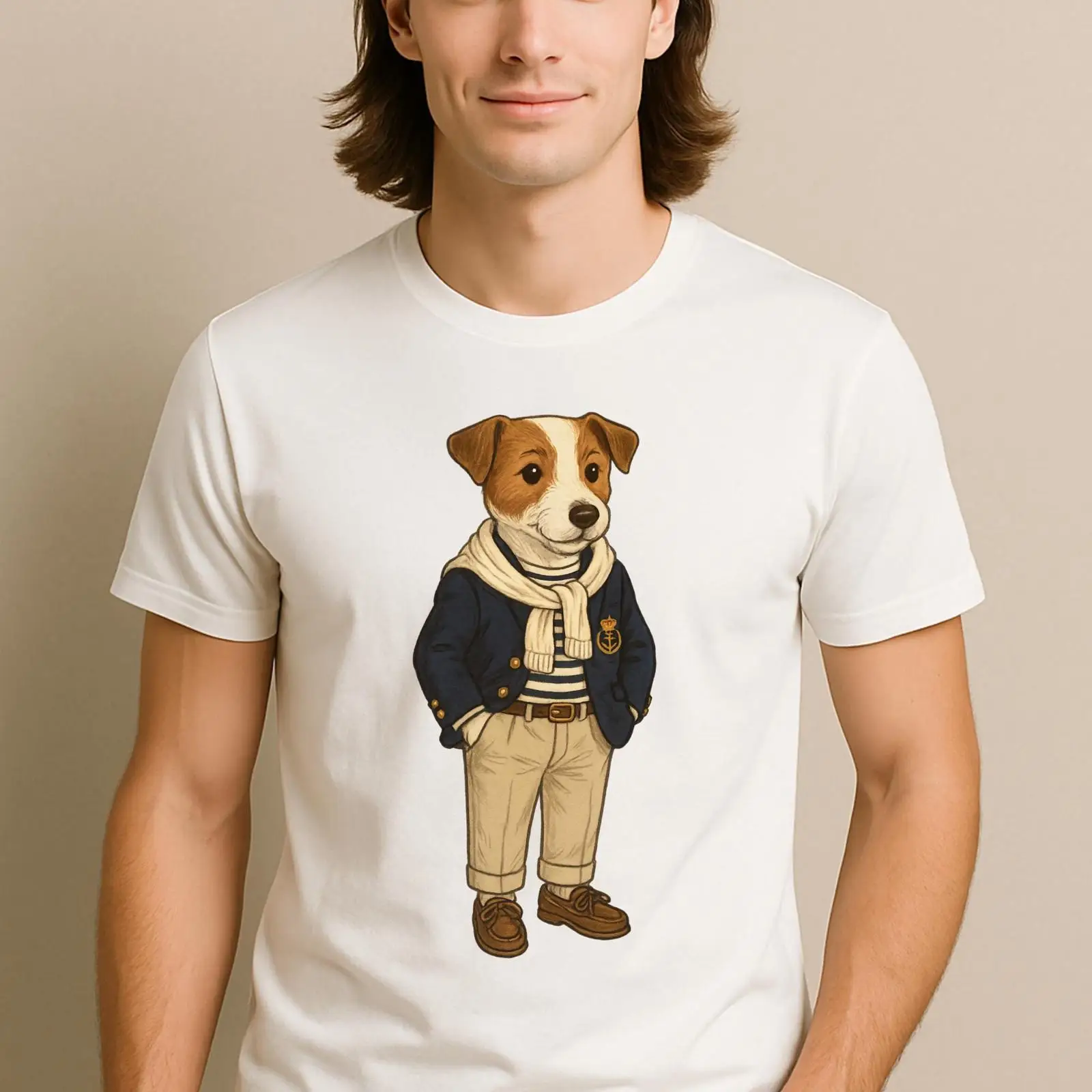 Vintage Yacht Fashion - Preppy Jack Russell Terrier T Shirt