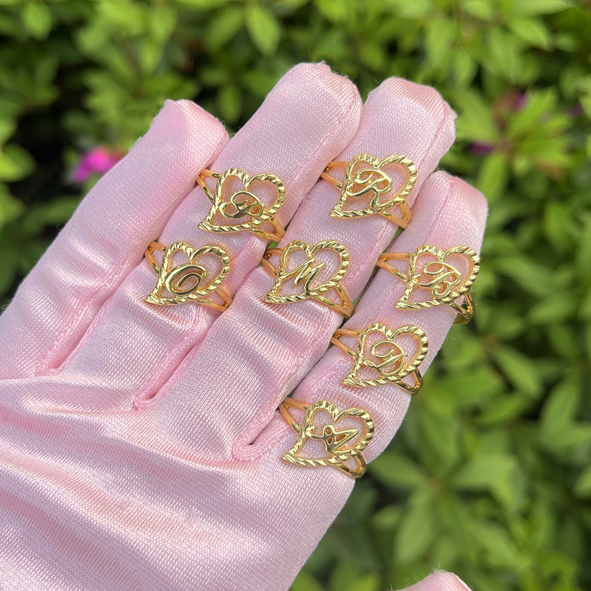 Vintage Fashion Rings For Women - Wholesale Custom 26 Initials Heart Ring