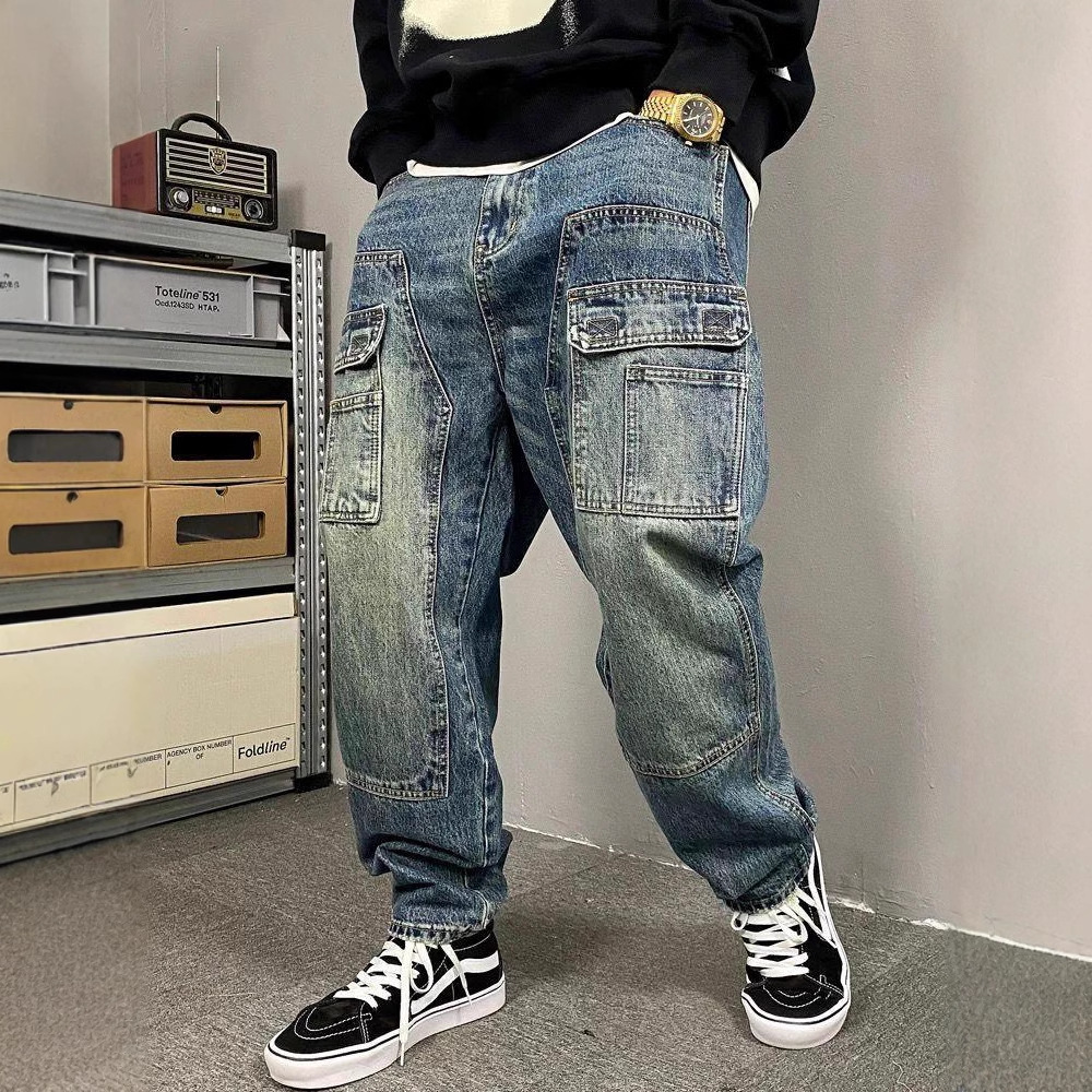 Retro Track Pant - American Casual Washed Vintage Workwear Jeans