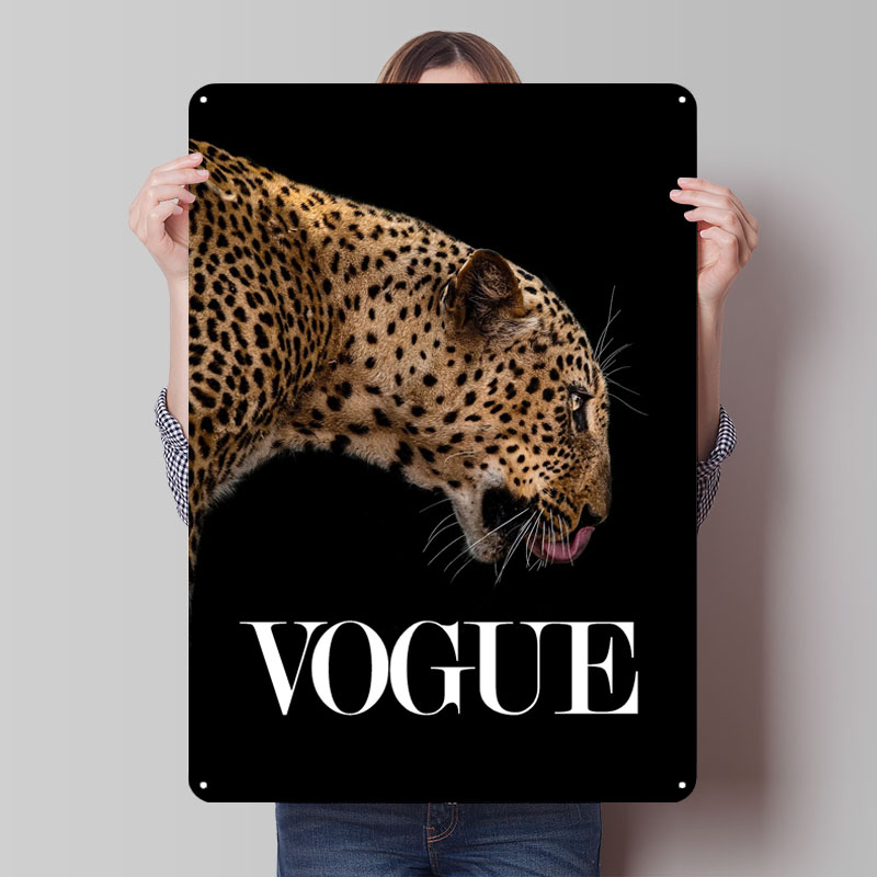 Vintage Fashion Vogue - Vogue Fashion Poster Metal Signs Animal