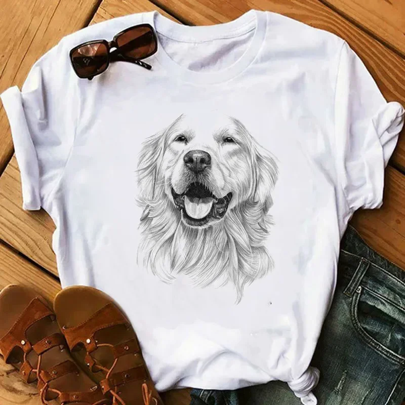 Tie Dye Shirt Vintage - Papillon Dog Golden Retriever Mujer Camisetas