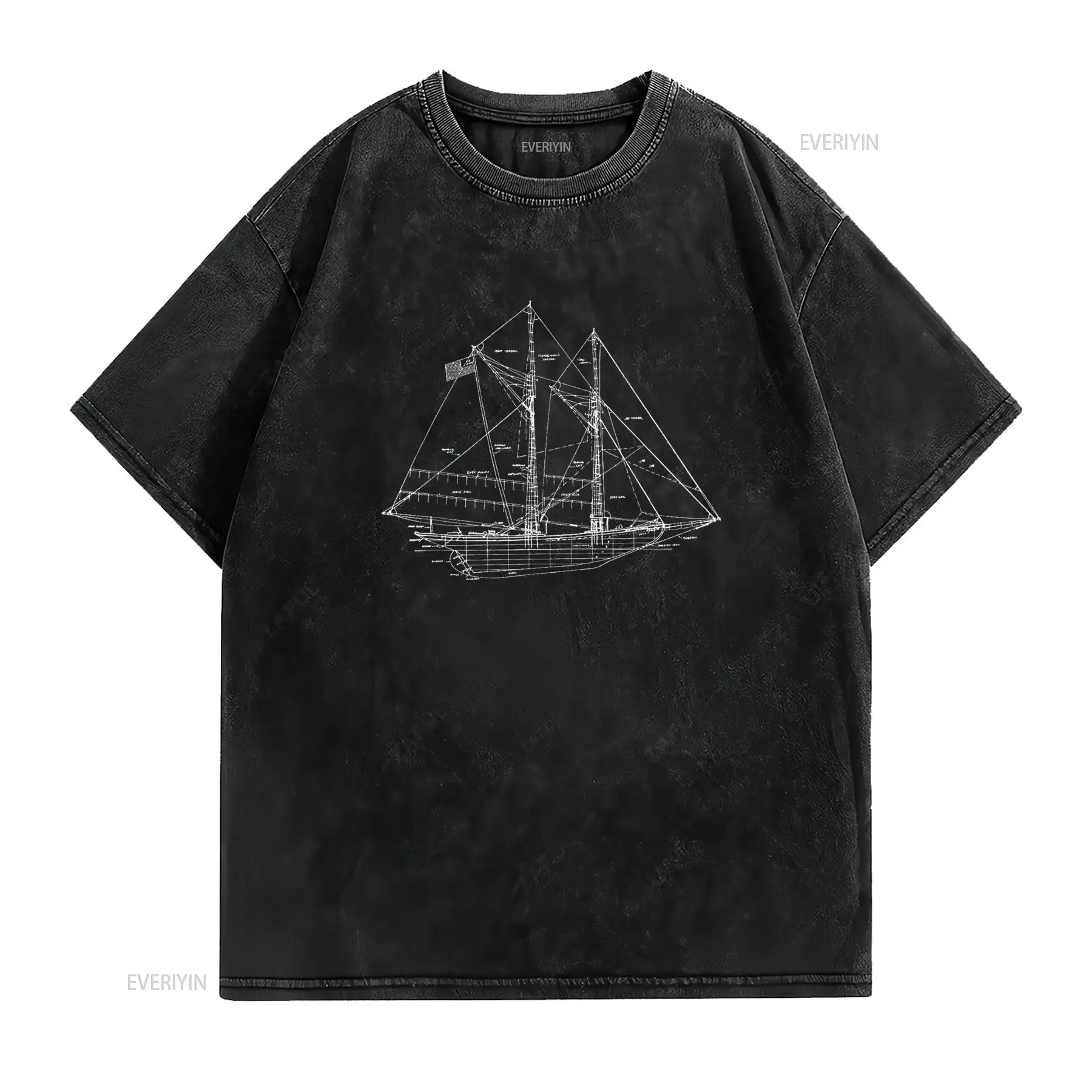 Sailing Vintage Blueprint Sail - Vintage Yacht Fashion 评论和价格