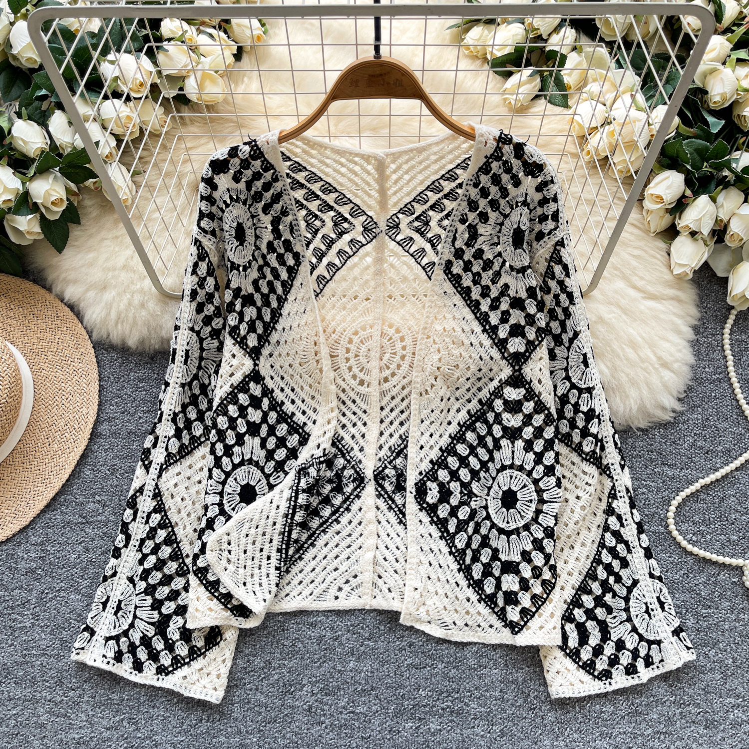 Crochet Kimono Cardigan for Wo - Crochet Top Boho 评论和价格