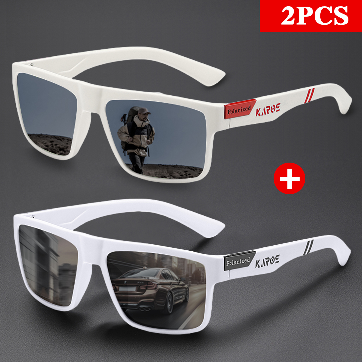 KAROS 2PCS Retro Square Polari - Vintage Fashion Images 评论和价格