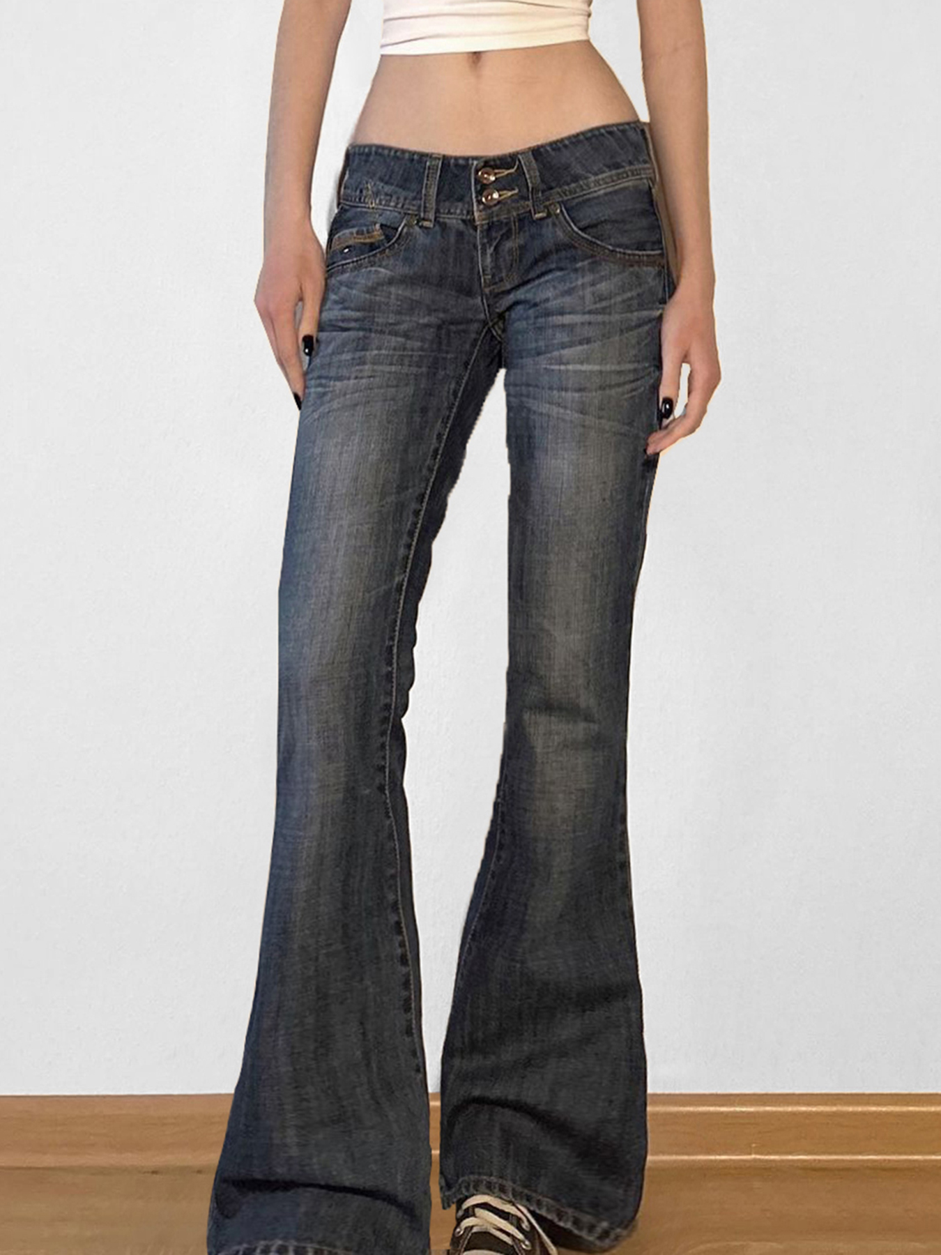 Vintage y2k Flared Jeans Retro - Mom Jean High Rise 评论和价格