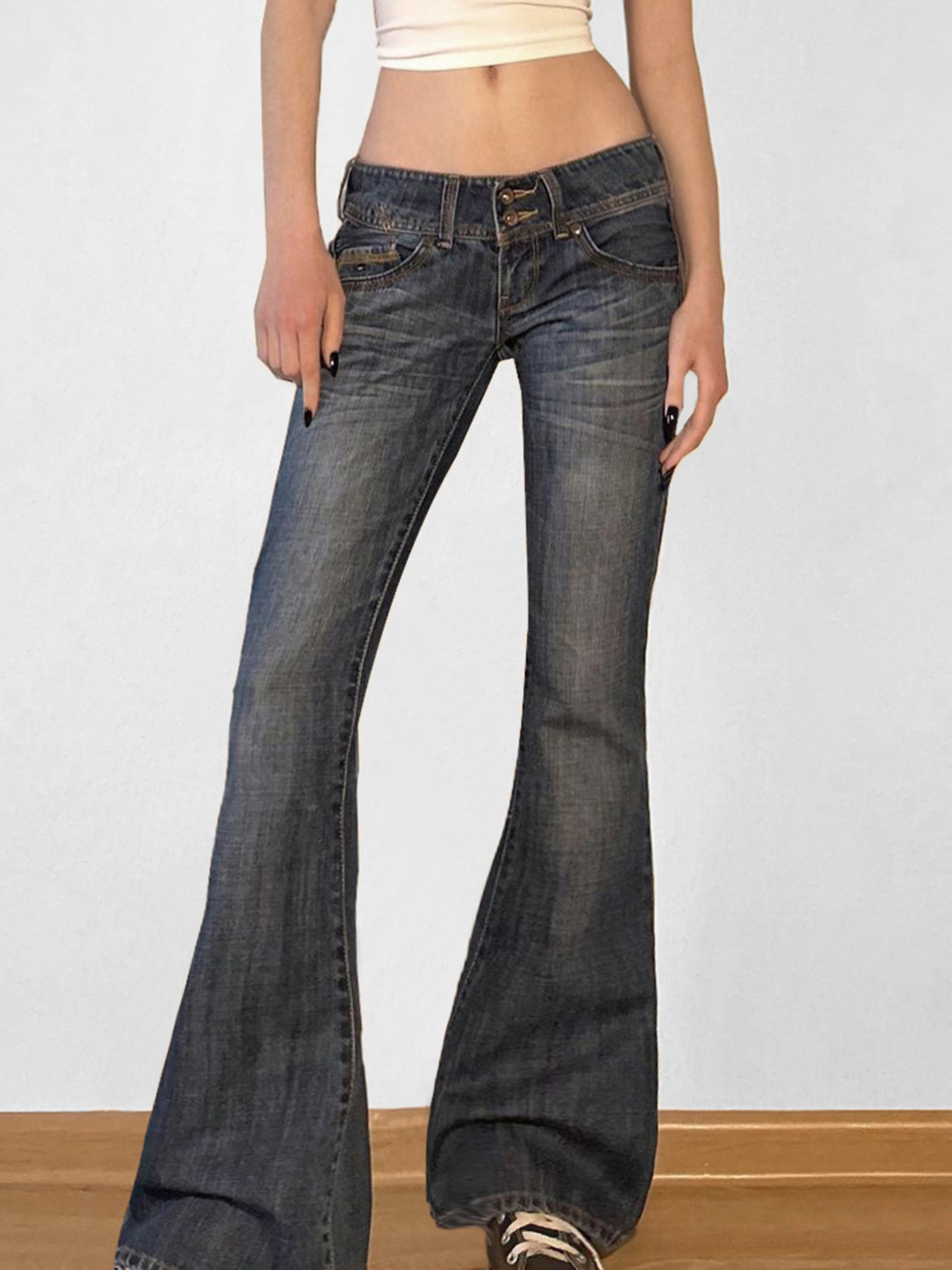 Vintage y2k Flared Jeans Retro - Mom Jean High Rise 评论和价格