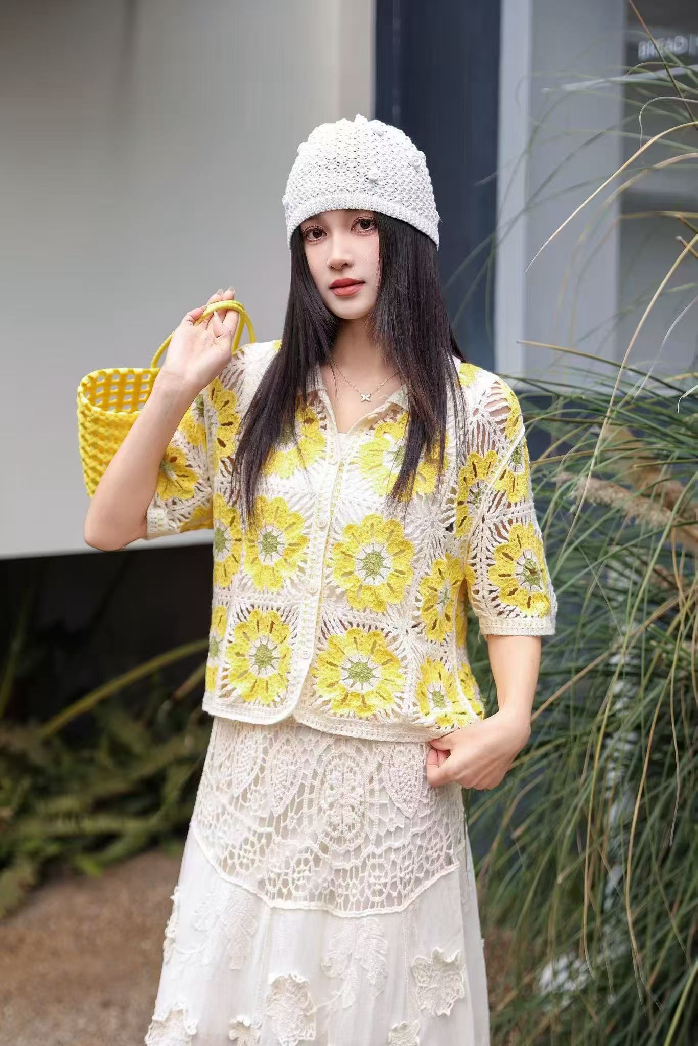 Granny Square Crochet Knit Pol - Crochet Top Boho 评论和价格
