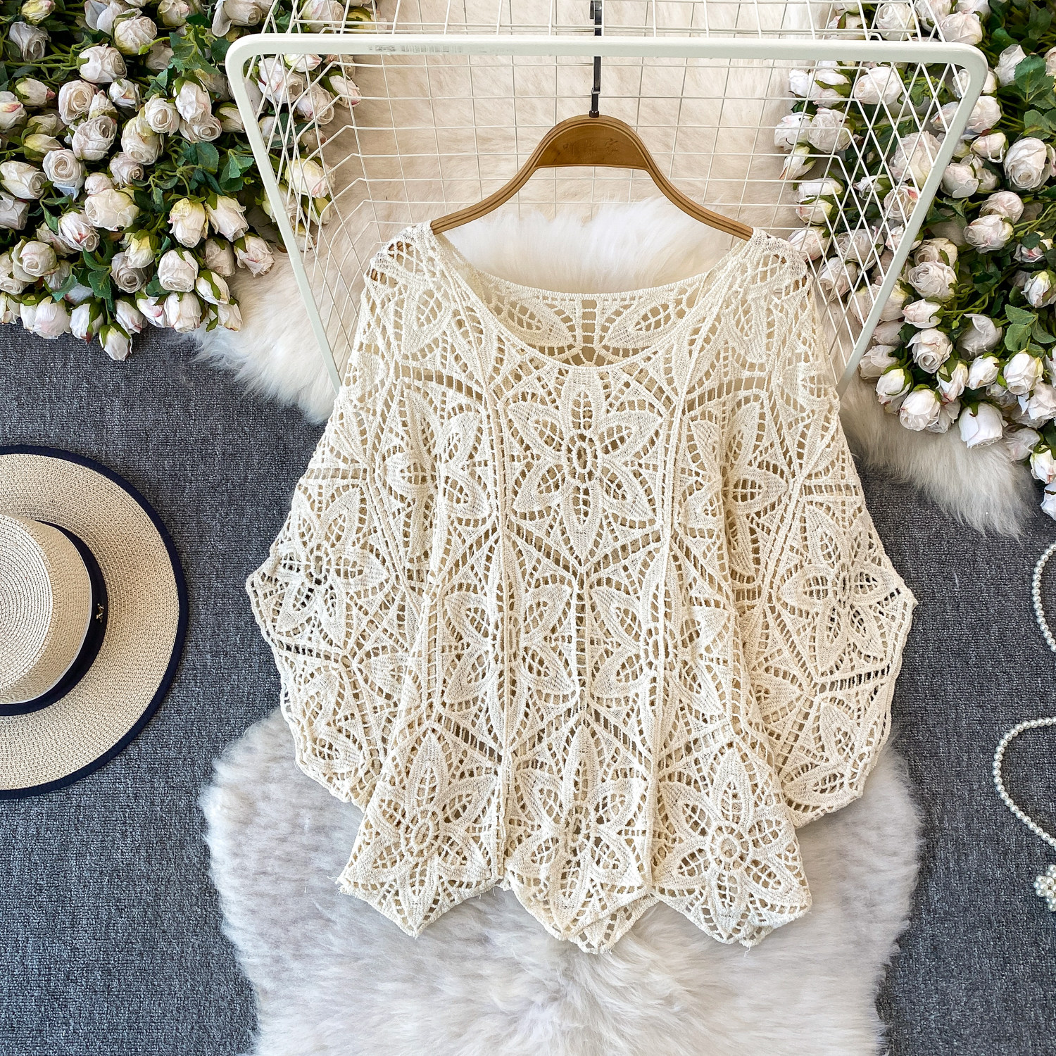 Crochet Lace Top Women Sheer O - Crochet Top Boho 评论和价格
