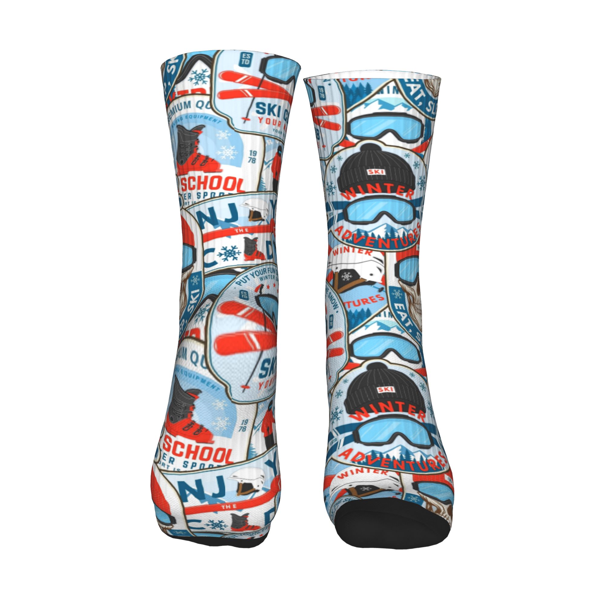 Vintage Red Blue Ski Club Seam - Vintage Fashion For Mens 评论和价格