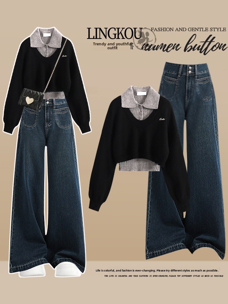 Korean Style plus Size Knitted - Vintage Fashion Plus Size 评论和价格