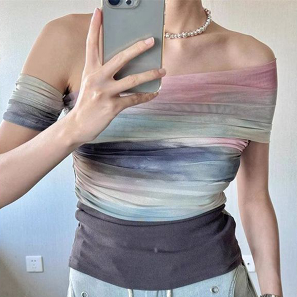 Women Summer Mesh Tie-Dye Off  - Tie Dye Shirt Vintage 评论和价格