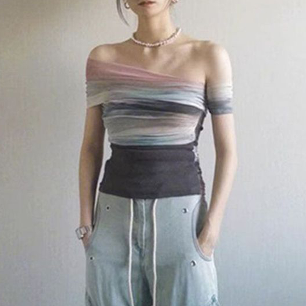 Women Summer Mesh Tie-Dye Off  - Tie Dye Shirt Vintage 评论和价格