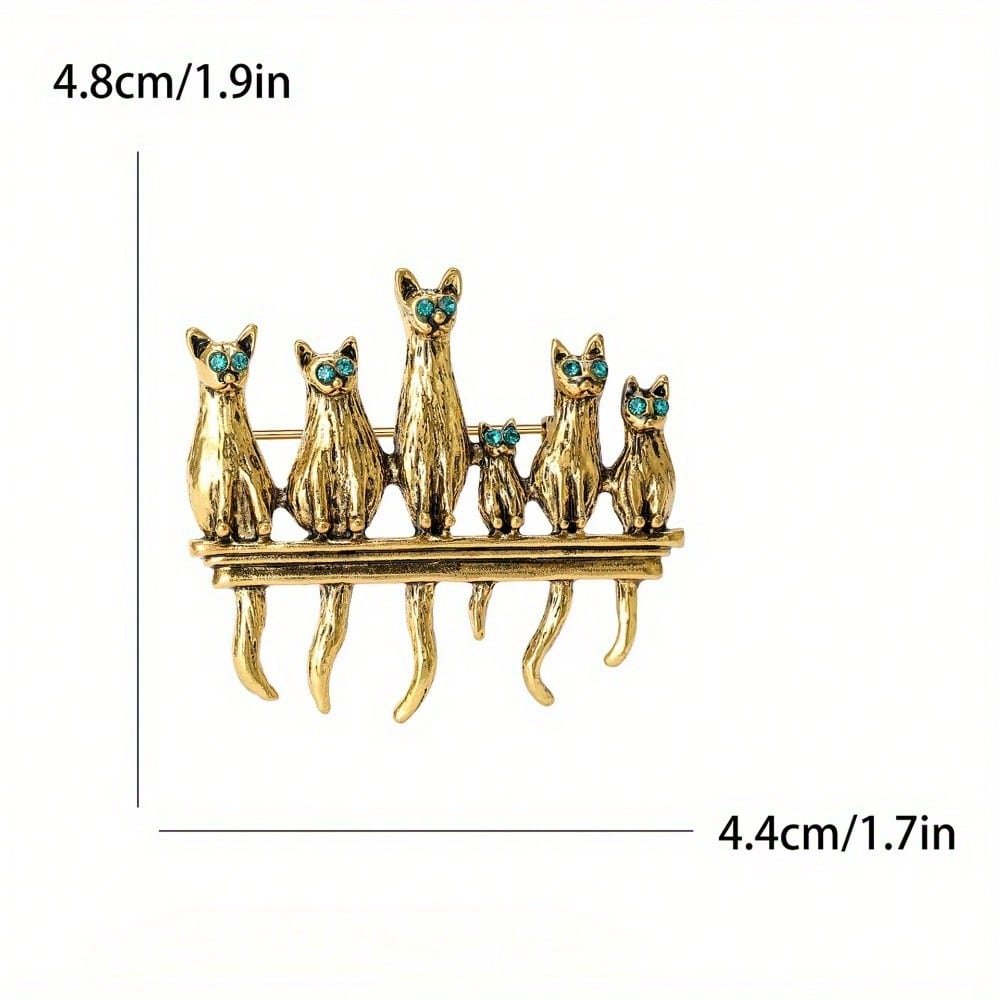 Vintage Gold-Tone Cat Family B - Vintage Fashion Enthusiasts 评论和价格