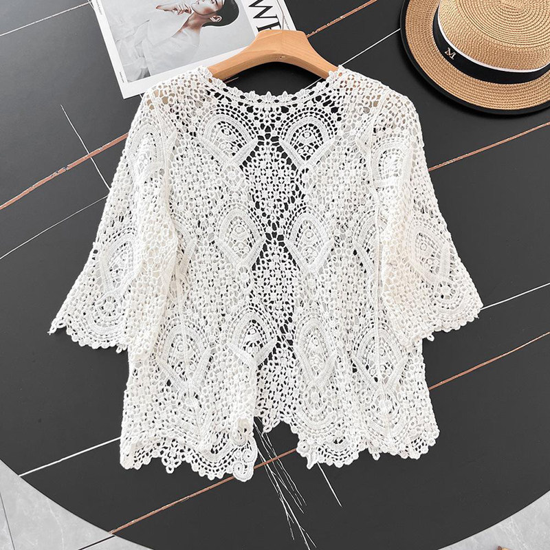 Open Front Crochet Knitted Car - Crochet Top Boho 评论和价格