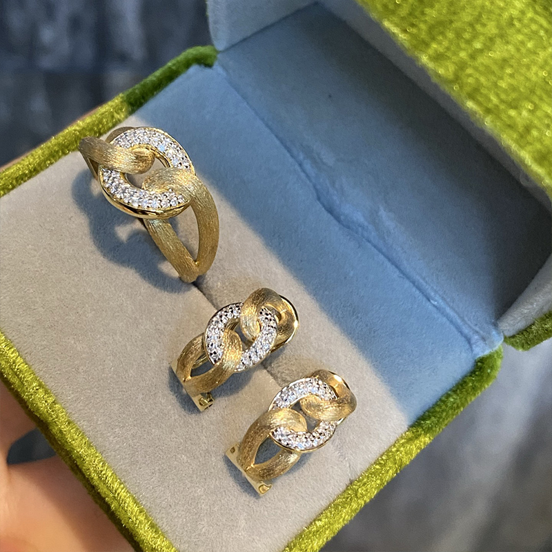 Aazuo 18K Yellow Gold Real Dia - Vintage Fashion Rings For Women 评论和价格