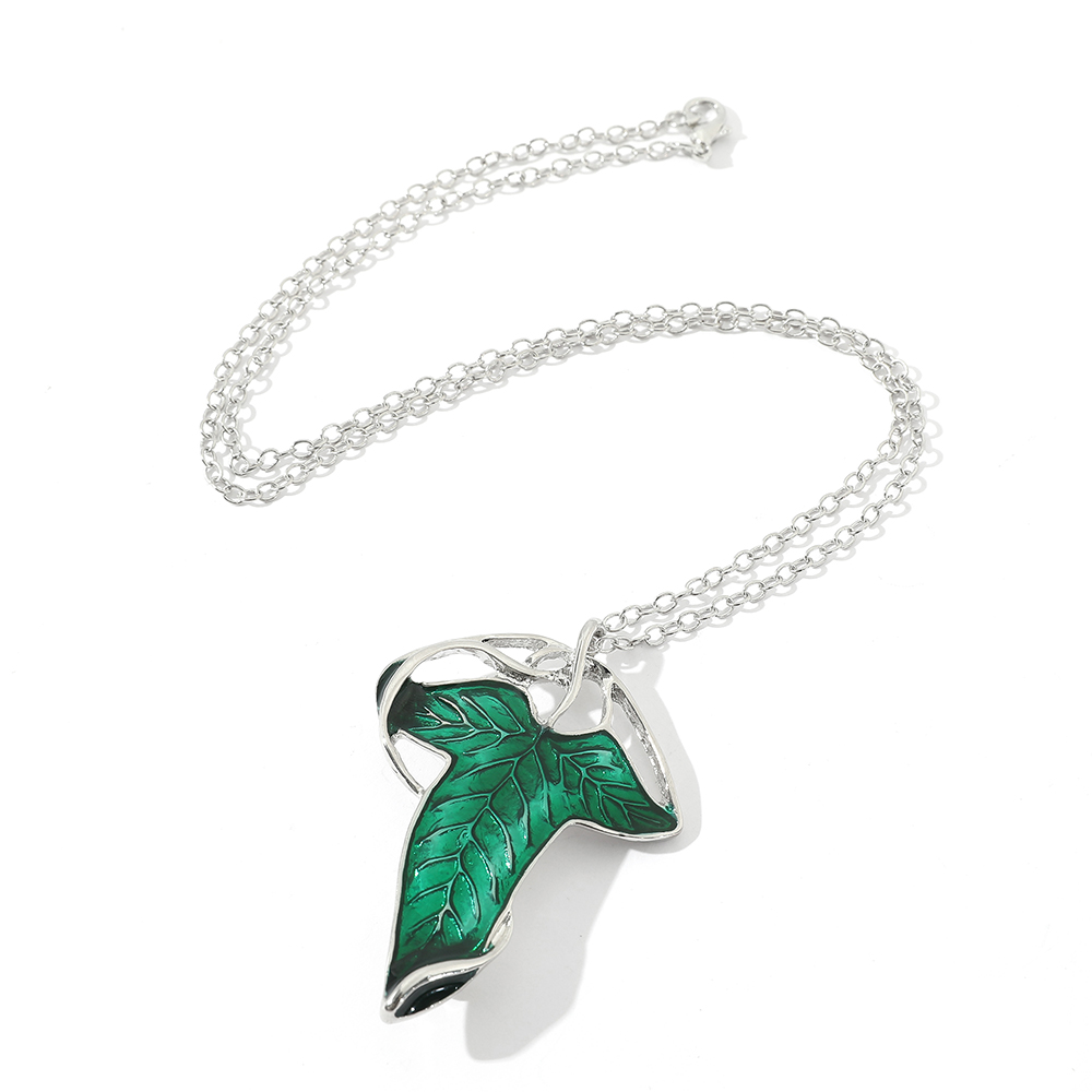 Vintage Green Leaf Pendant Nec - Vintage Fashion Accessories 评论和价格