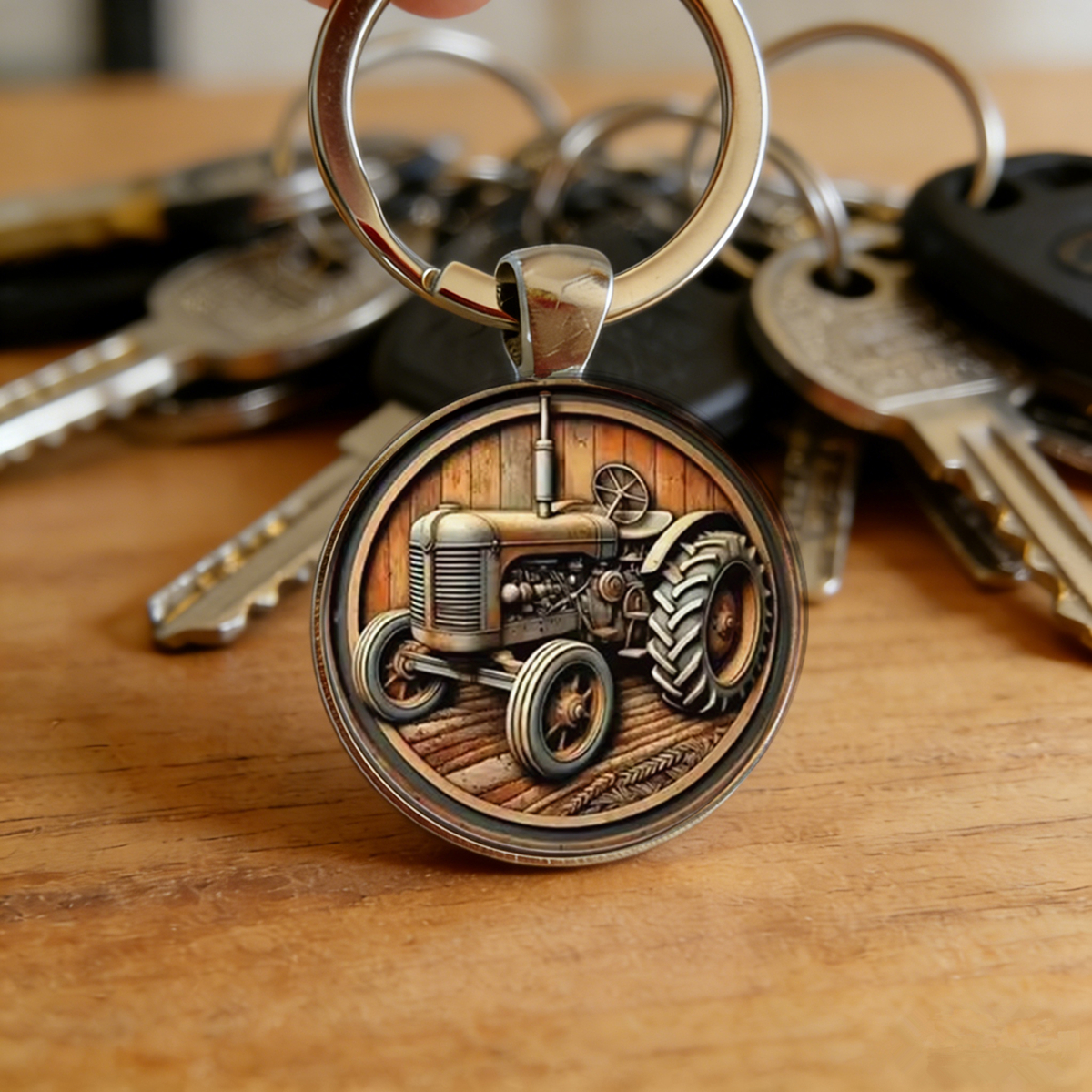 1pc Retro Tractor Keychain Vin - Vintage Fashion Enthusiasts 评论和价格