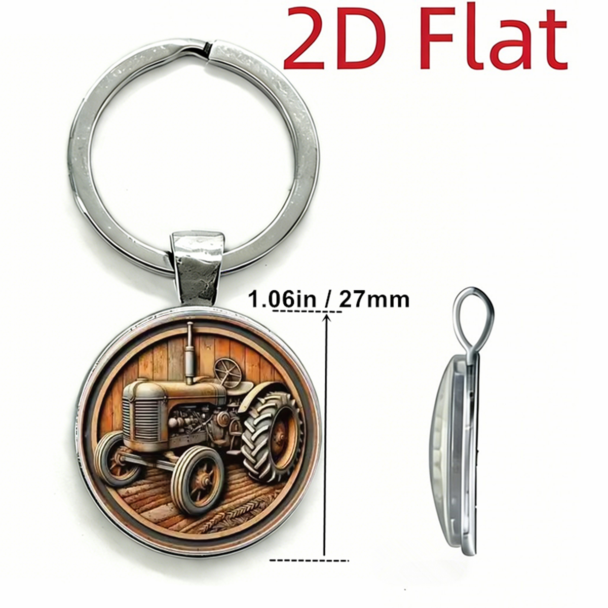 1pc Retro Tractor Keychain Vin - Vintage Fashion Enthusiasts 评论和价格