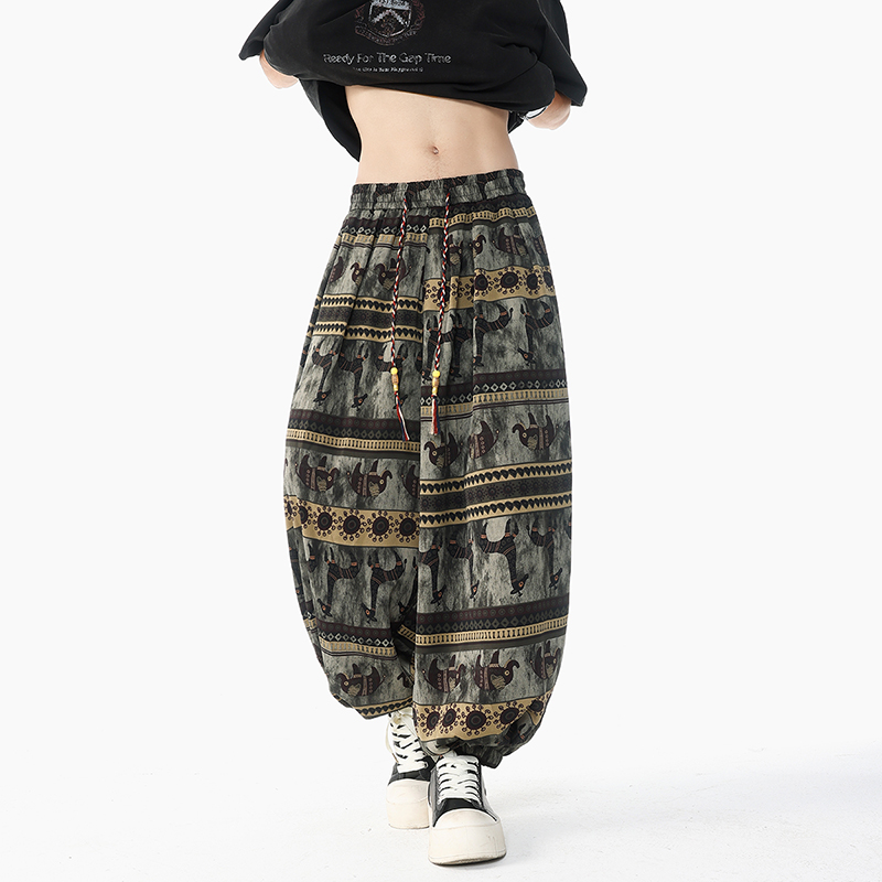Holiday Style Printed High Wai - Retro Track Pant 评论和价格