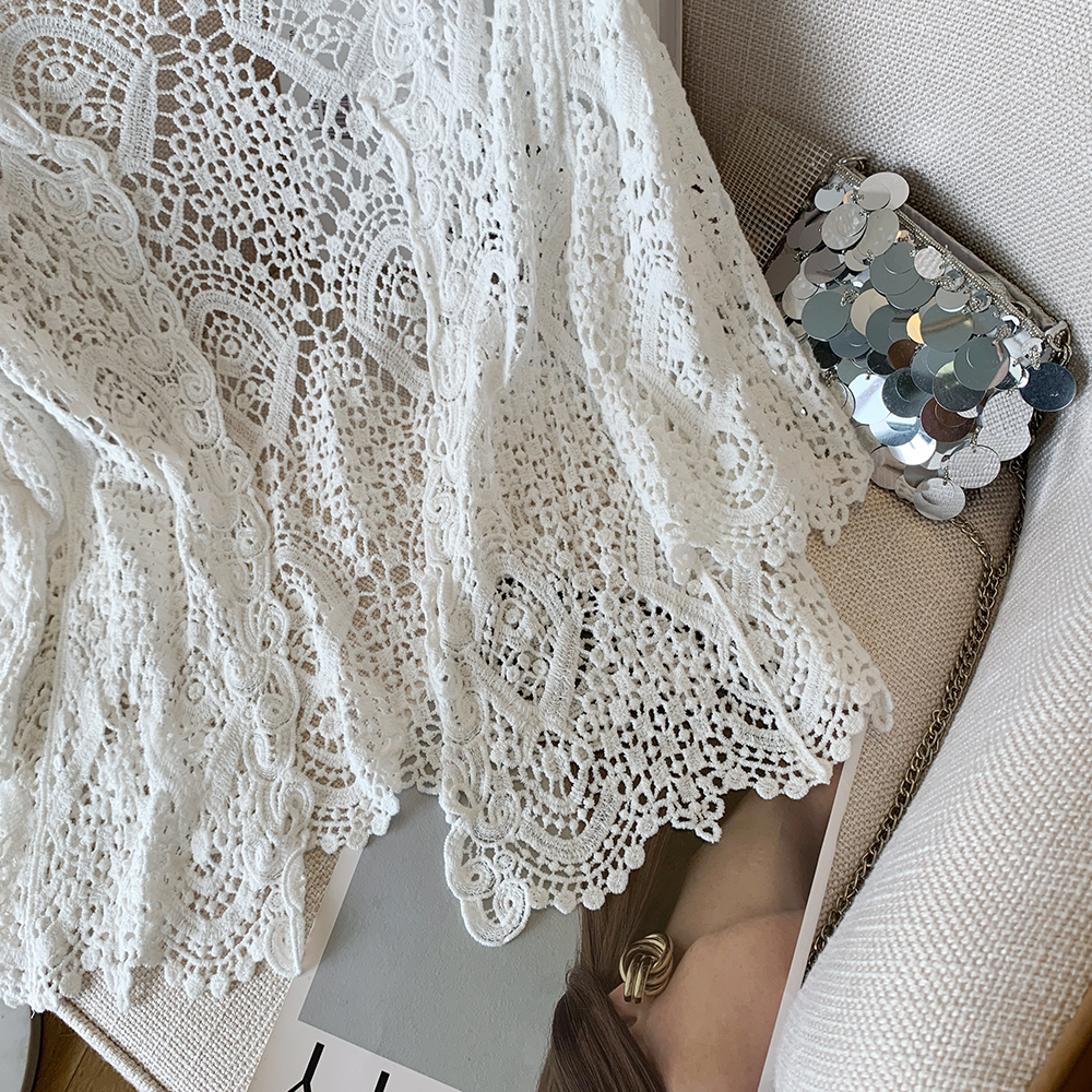 Sheer Crochet Cardigan Open Fr - Crochet Top Boho 评论和价格