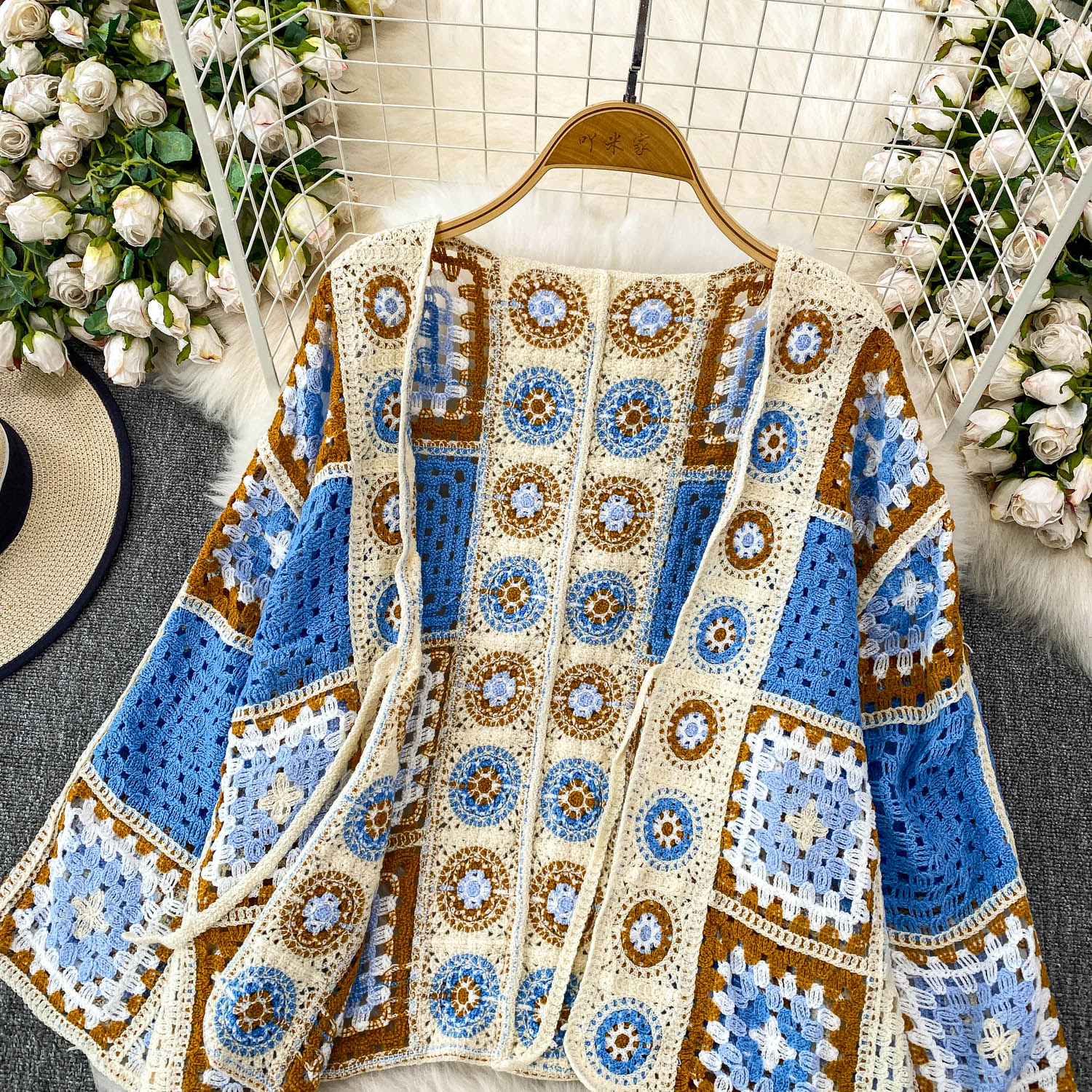 Women's Crochet Cardigan Open  - Crochet Top Boho 评论和价格