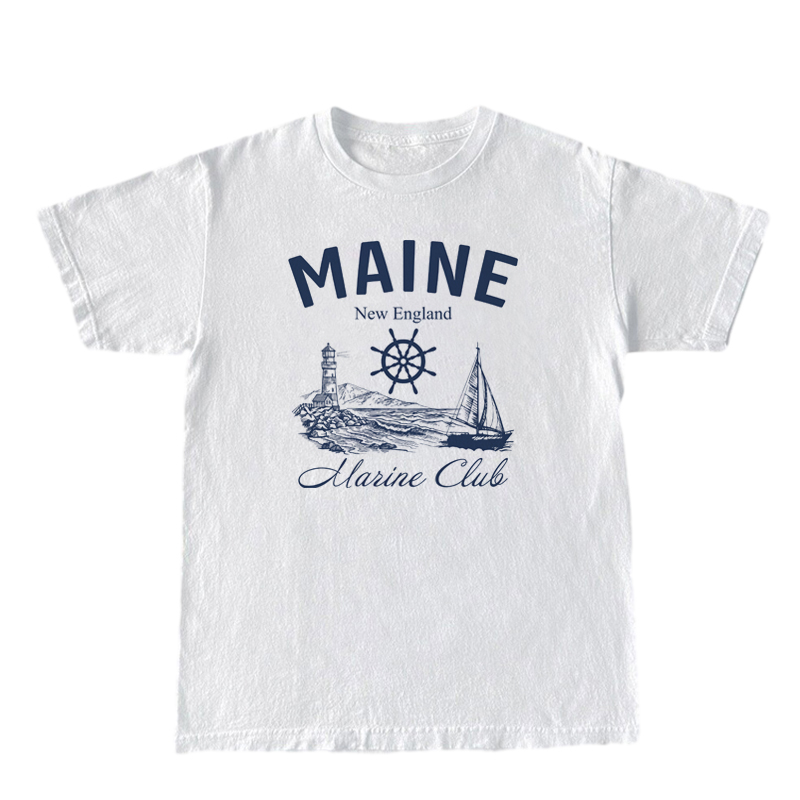 Maine Marine Club Vintage T-Sh - Vintage Yacht Fashion 评论和价格