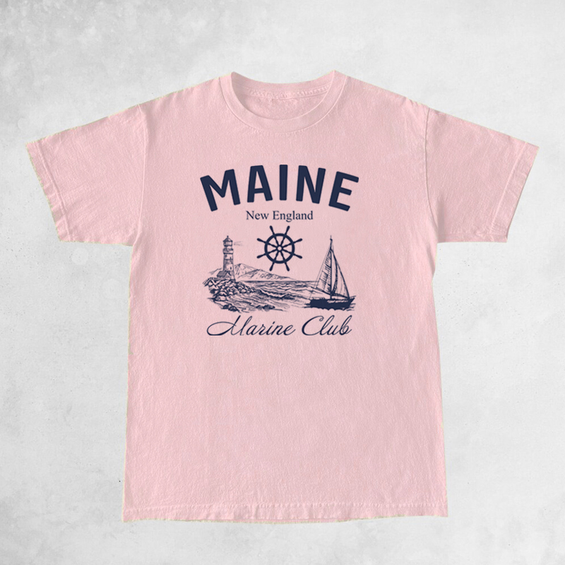 Maine Marine Club Vintage T-Sh - Vintage Yacht Fashion 评论和价格