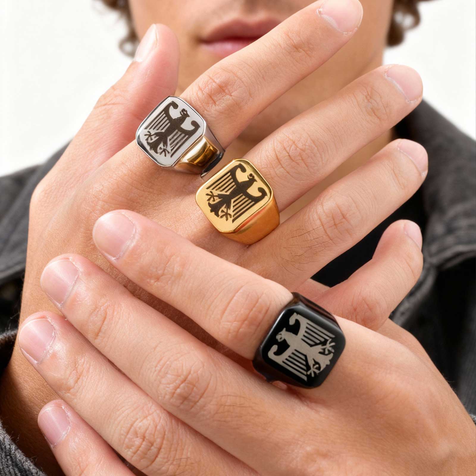 Custom Flying Hawk Eagle Ring  - Vintage Fashion Rings For Women 评论和价格